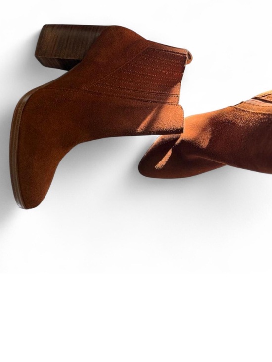 Blondo Shoes - Women's Blondo Suede Ankle Boots in Cognac